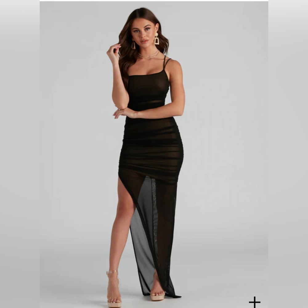 Windsor Formal Mesh One Shoulder Dress